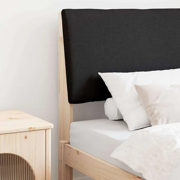 Tête de lit capitonnée Noir 80 cm Pin massif