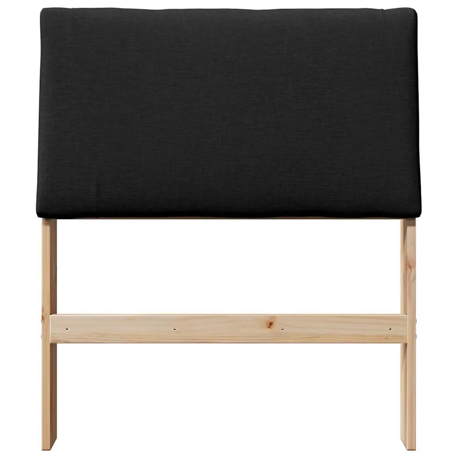 Tête de lit capitonnée Noir 80 cm Pin massif - 4