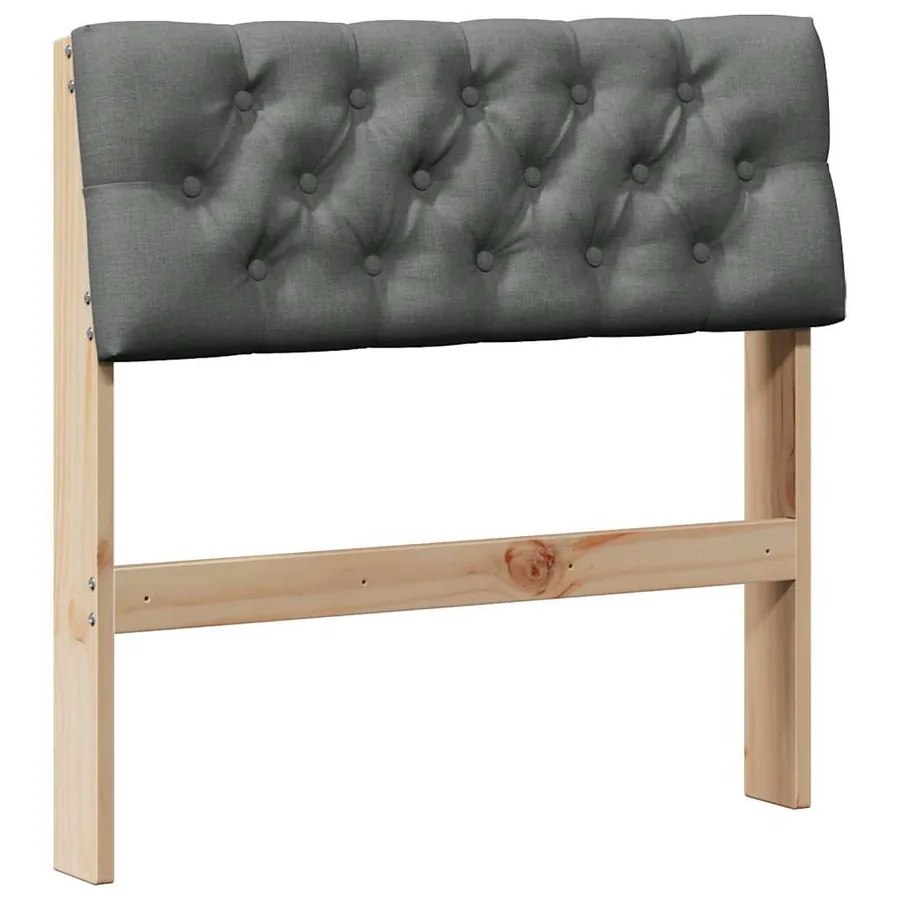 Tête de lit capitonnée Gris foncé 80 cm Pin massif - 2
