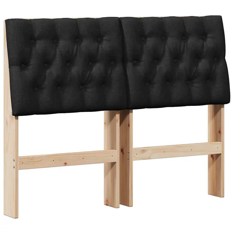 Tête de lit capitonnée Noir 120 cm Pin massif - 2