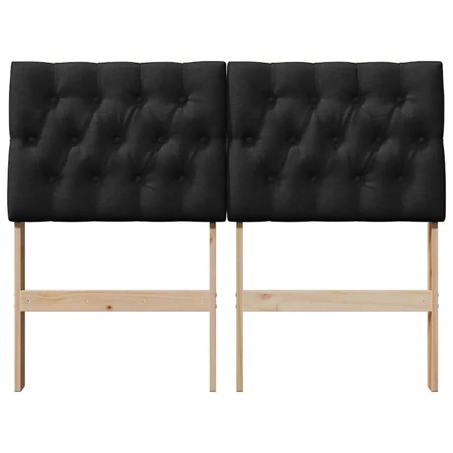 Tête de lit capitonnée Noir 120 cm Pin massif - 4