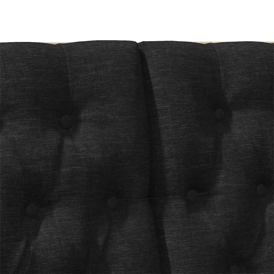 Tête de lit capitonnée Noir 120 cm Pin massif - 7