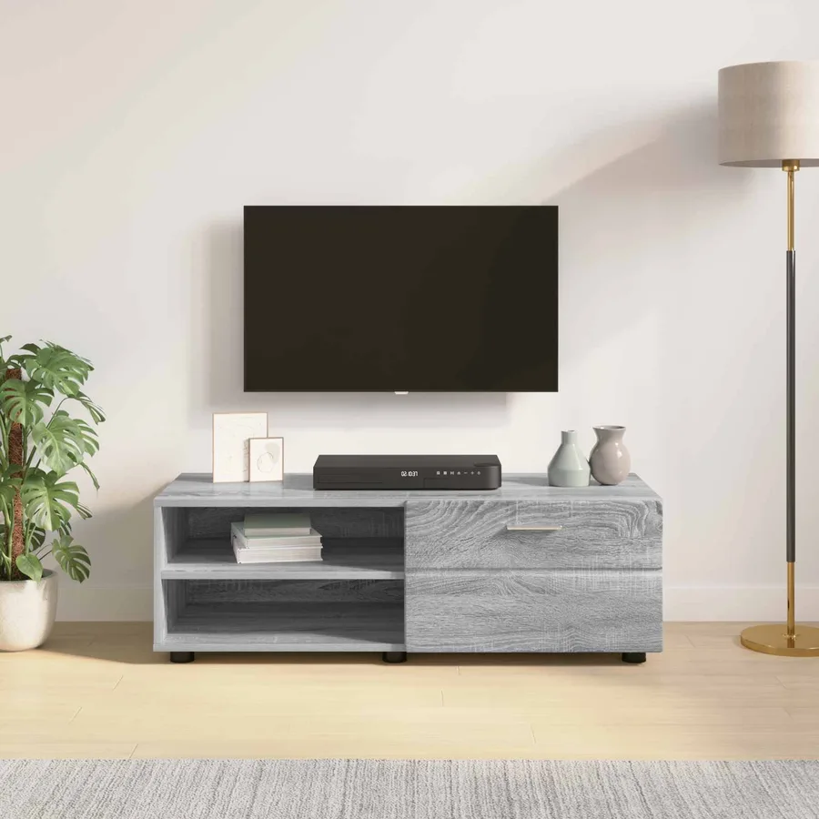 Cabinet en Bois avec tiroir Gris Sonoma 100,5 x 39 x 30 cm - 4