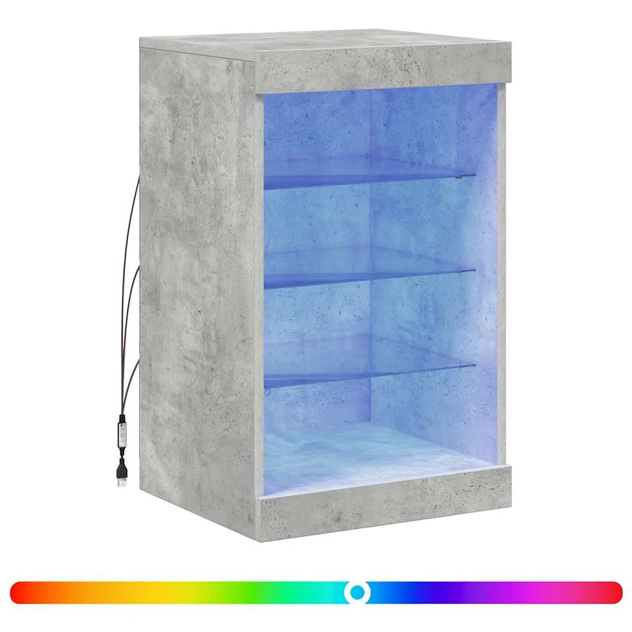 Buffet avec lumières LED gris béton 41x37x67 cm - 2