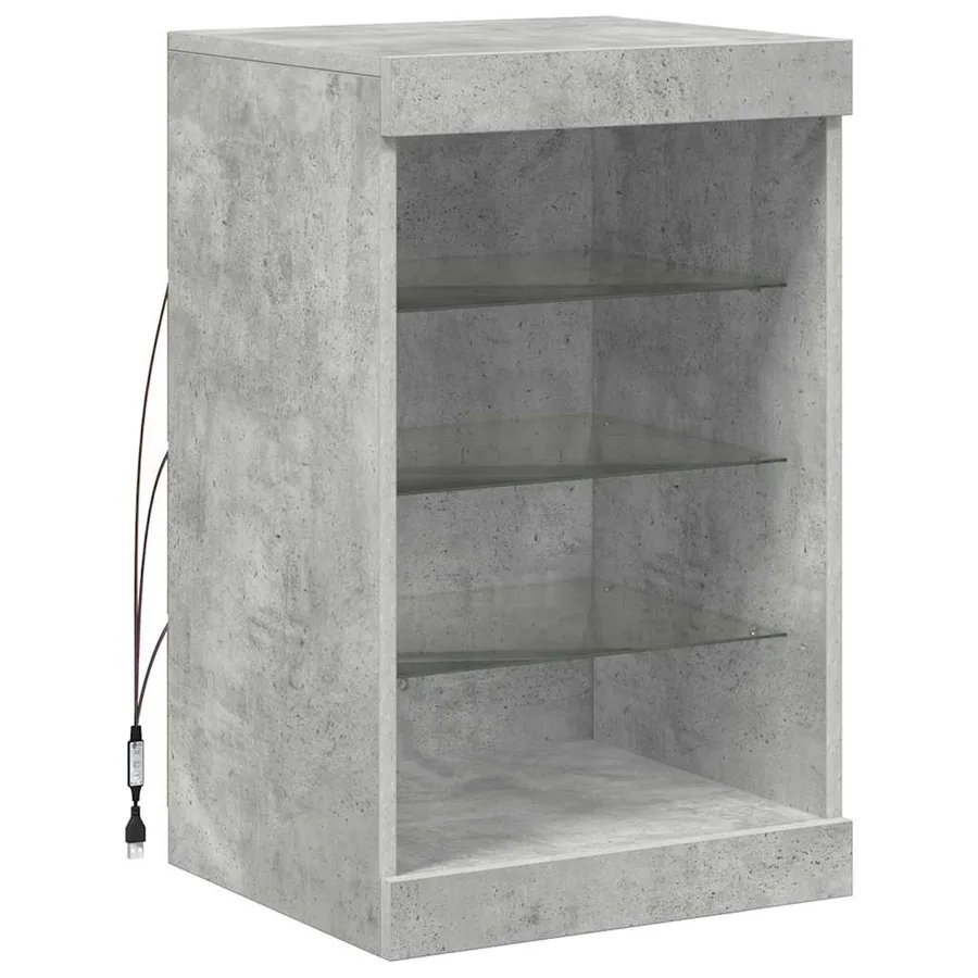 Buffet avec lumières LED gris béton 41x37x67 cm - 3