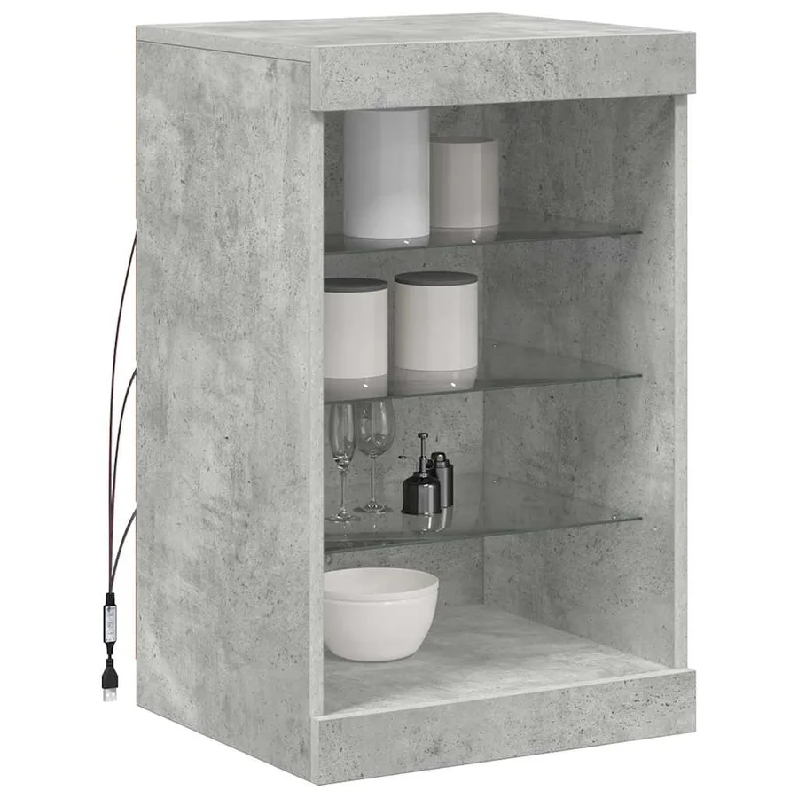 Buffet avec lumières LED gris béton 41x37x67 cm - 5