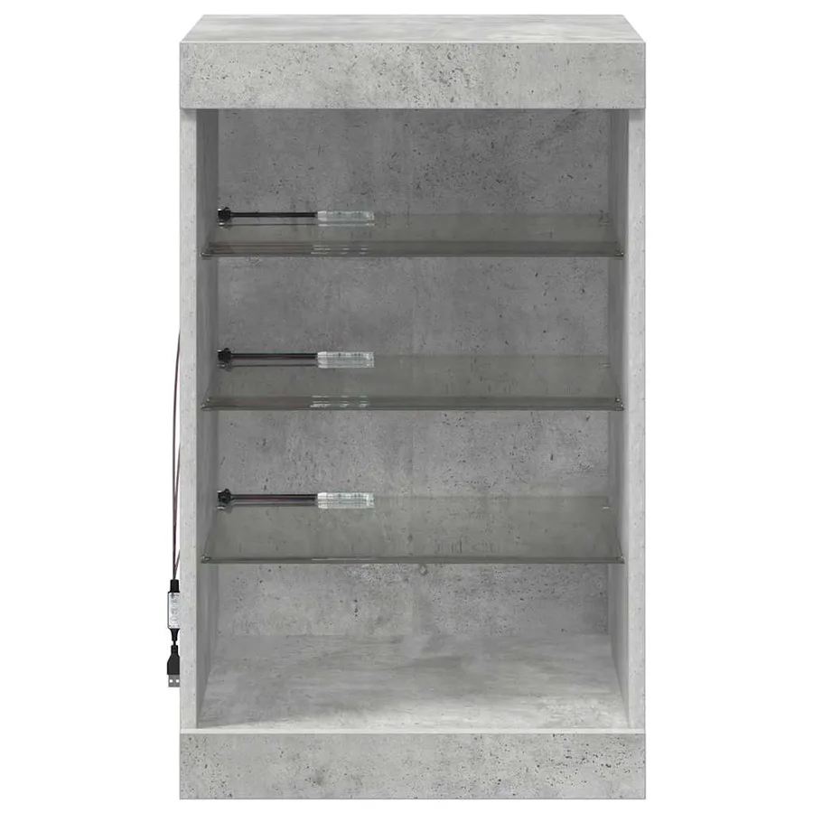 Buffet avec lumières LED gris béton 41x37x67 cm - 6