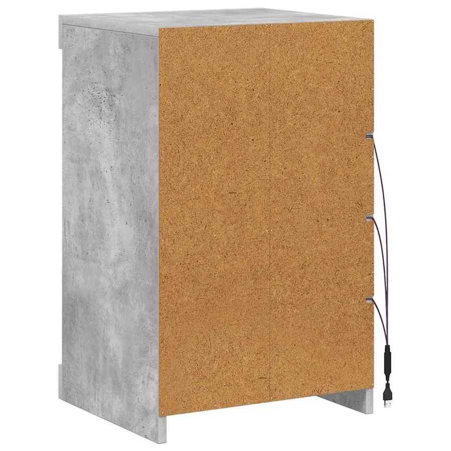 Buffet avec lumières LED gris béton 41x37x67 cm - 8