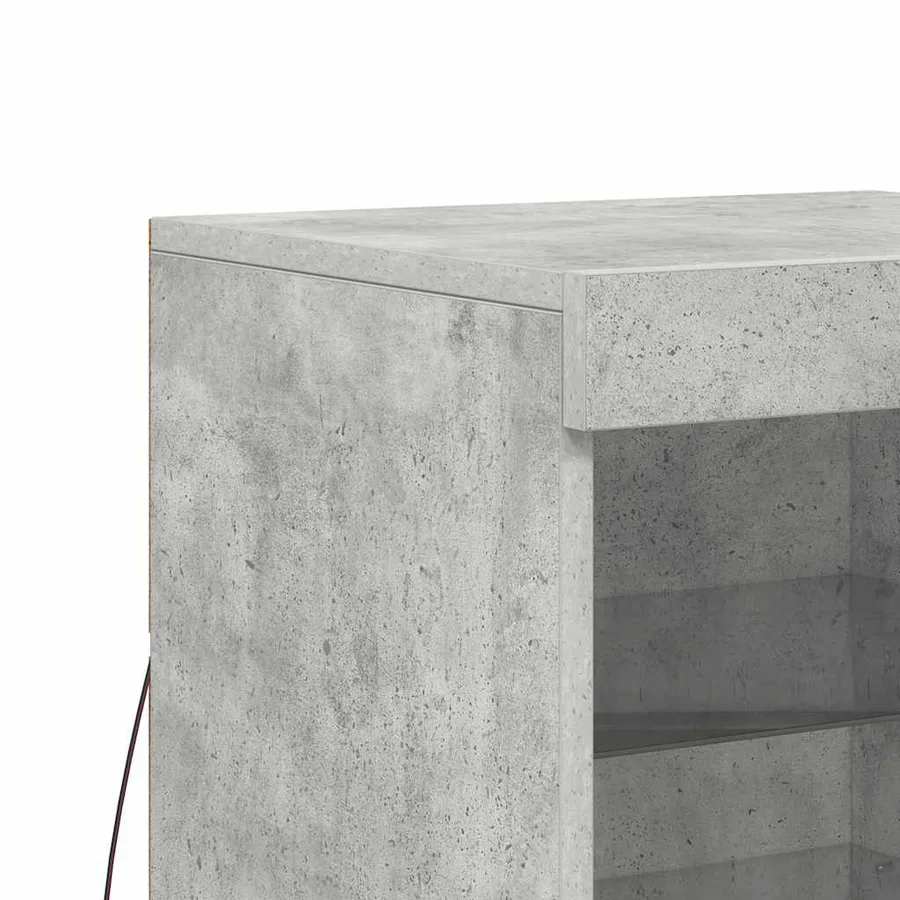 Buffet avec lumières LED gris béton 41x37x67 cm - 9
