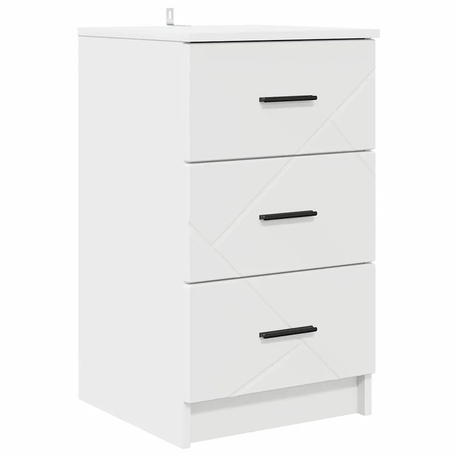 Cabinet de chevet Blanc 38 x 38 x 66 cm Bois d'ingénierie - 2