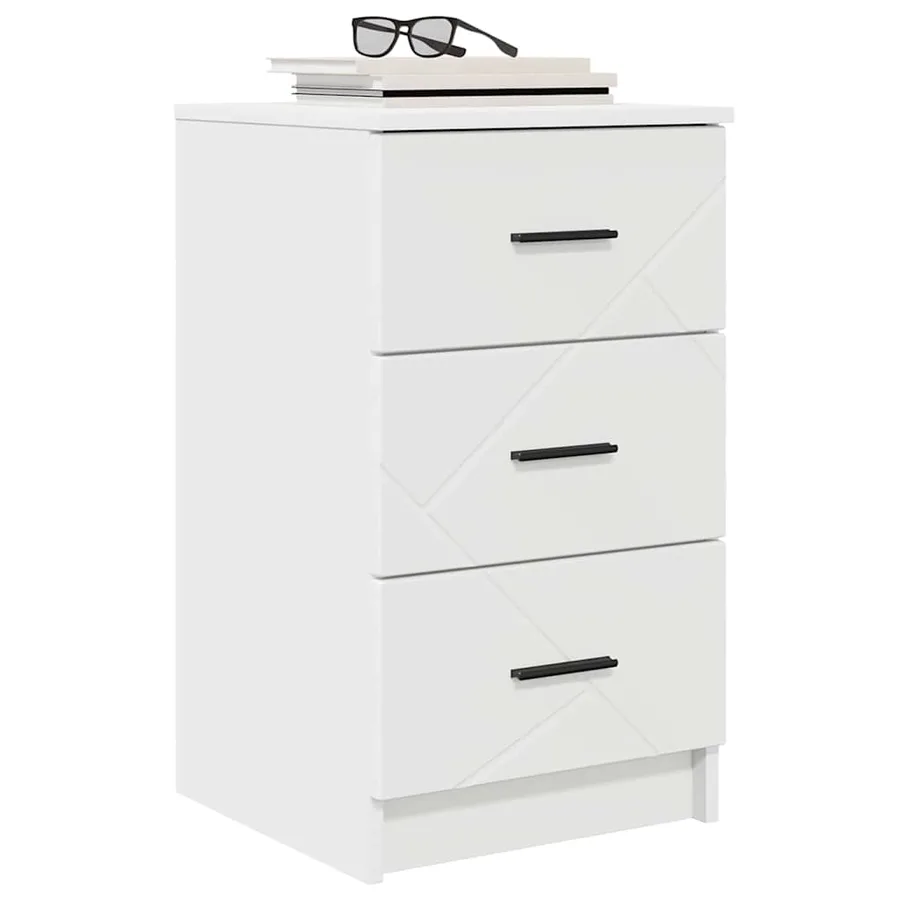 Cabinet de chevet Blanc 38 x 38 x 66 cm Bois d'ingénierie - 3