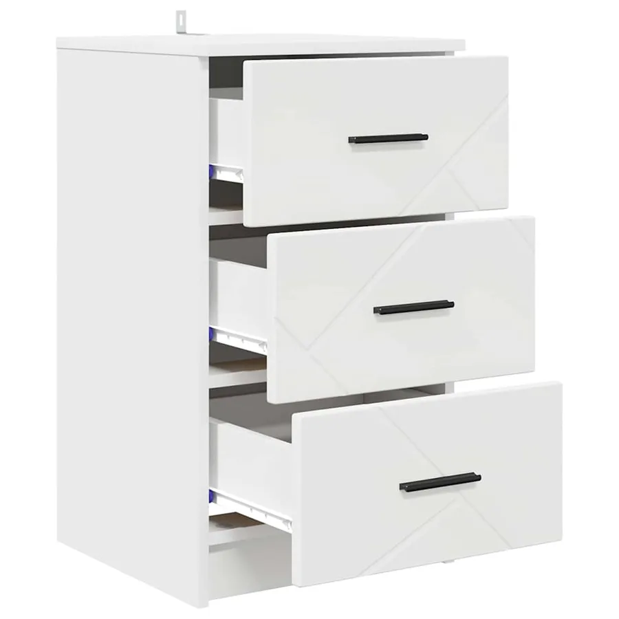 Cabinet de chevet Blanc 38 x 38 x 66 cm Bois d'ingénierie - 5
