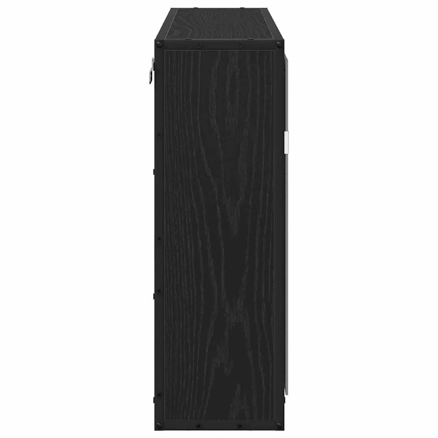 Étagère Murale avec étagère Chêne noir 65 x 20 x 60 cm - 7