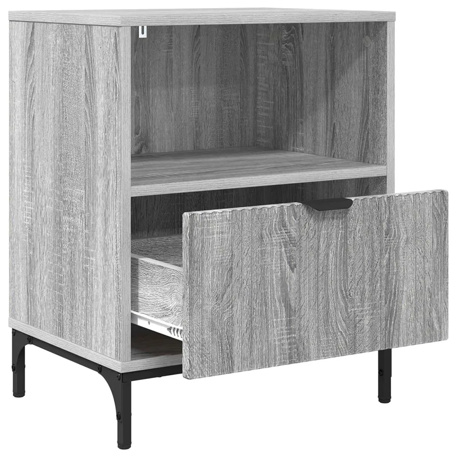 Cabinet de chevet avec tiroir 2 pcs Sonoma gris 49 x 36 x 61 cm - 5