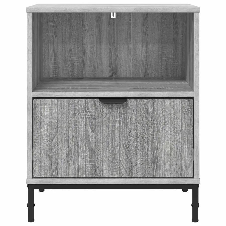 Cabinet de chevet avec tiroir 2 pcs Sonoma gris 49 x 36 x 61 cm - 6