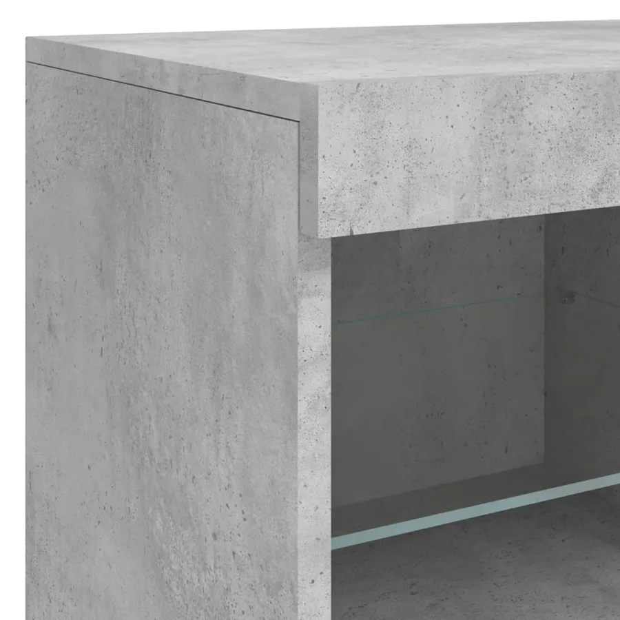 Buffet avec lumières LED gris béton 81x37x67 cm - 10
