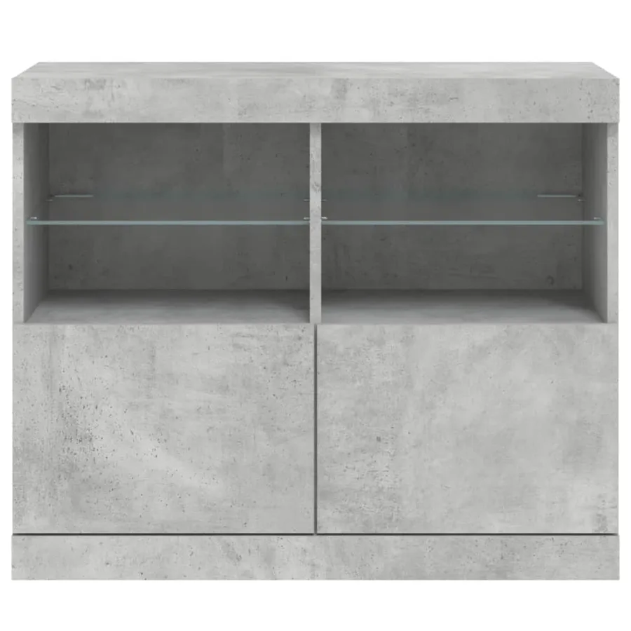Buffet avec lumières LED gris béton 81x37x67 cm - 6