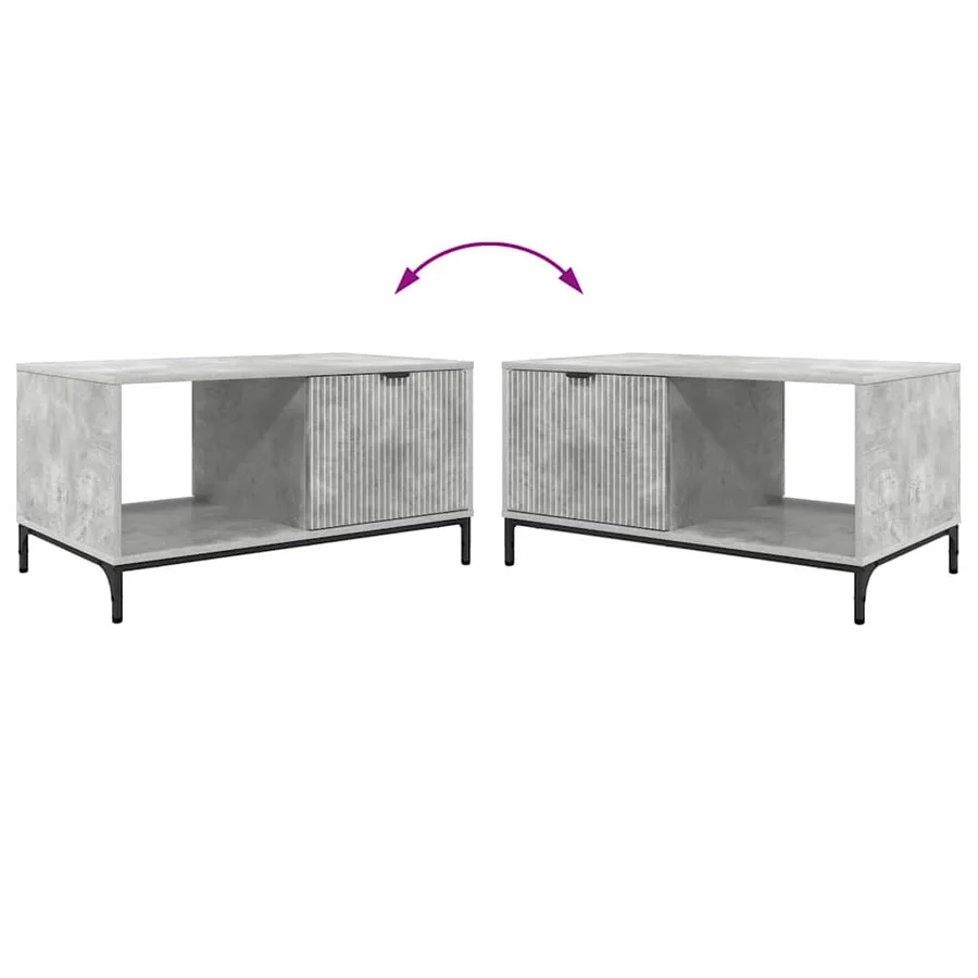 Table basse Gris béton 90 x 49 x 46 cm Bois d'ingénierie - 12