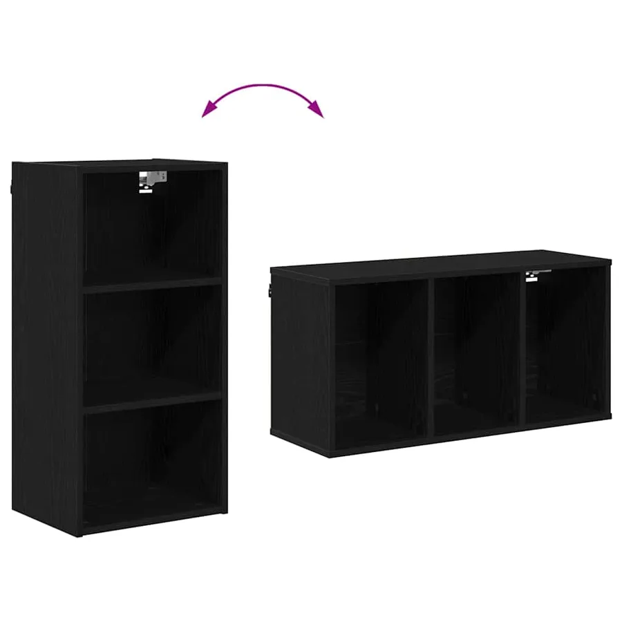Armoire suspendue avec stockage Chêne noir 40 x 29,5 x 80 cm - 8