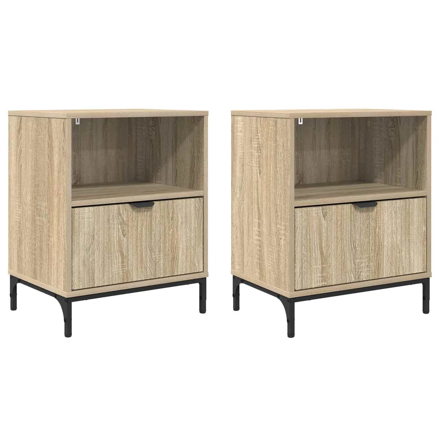 Cabinet de chevet 2 pcs Chêne sonoma 49 x 36 x 61 cm - 2