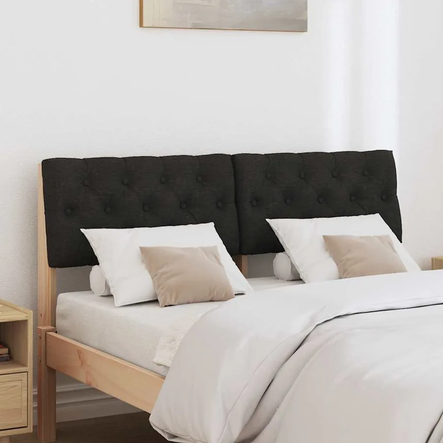 Tête de lit capitonnée Noir 120 cm Pin massif - 3