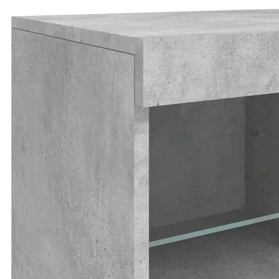 Buffet avec lumières LED gris béton 163x37x67 cm - 12
