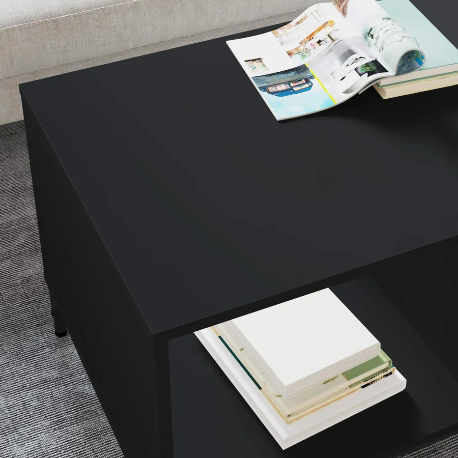 Table basse Chêne noir 90 x 49 x 46 cm Bois d'ingénierie - 4