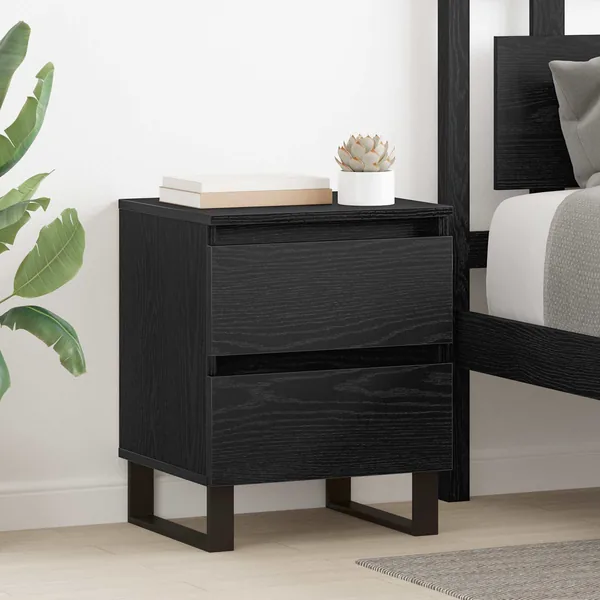 Cabinet de chevet Chêne noir 40 x 35 x 50 cm Bois d'ingénierie