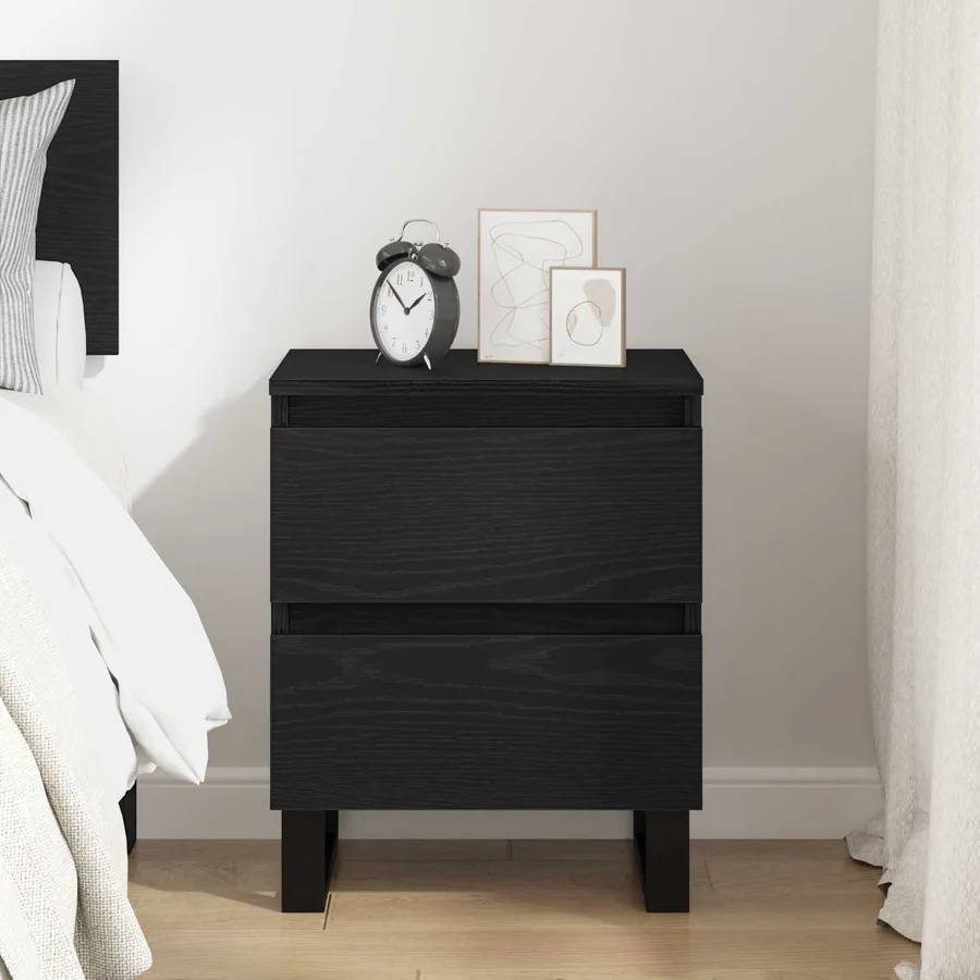 Cabinet de chevet Chêne noir 40 x 35 x 50 cm Bois d'ingénierie - 4