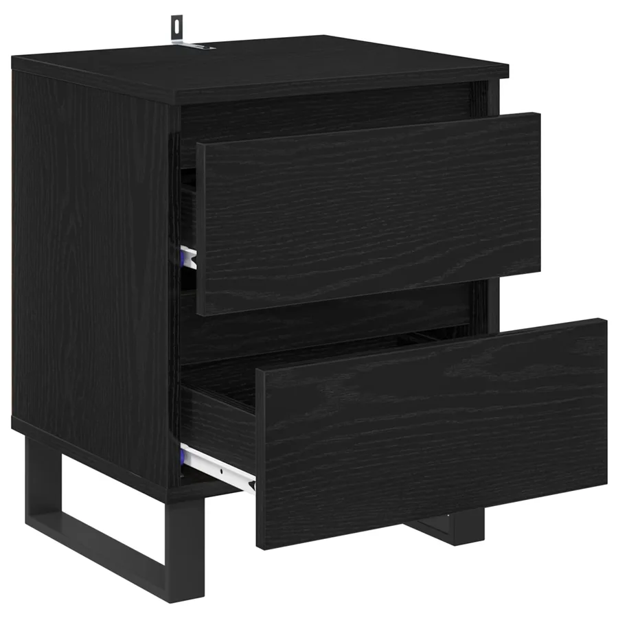 Cabinet de chevet Chêne noir 40 x 35 x 50 cm Bois d'ingénierie - 5