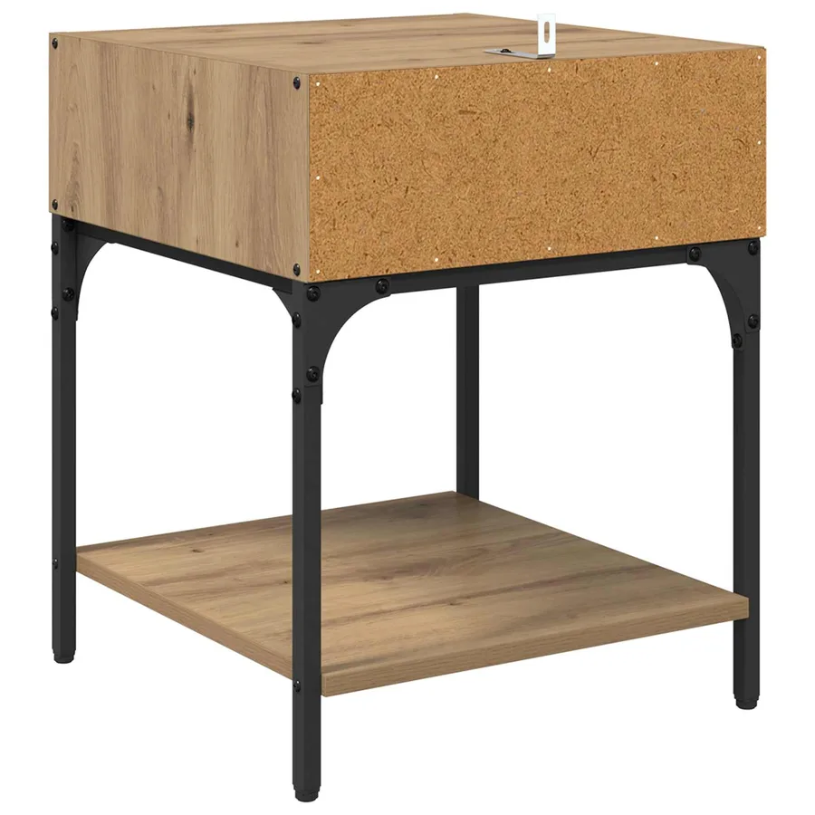 Table de chevet Chêne artisanal 40 x 40 x 50 cm - 7