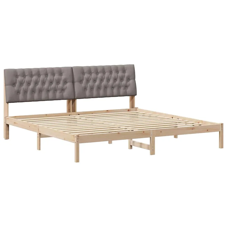 Cadre de lit avec tête de lit rembourrée Marron 200 x 200 cm - 2