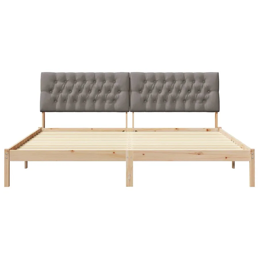 Cadre de lit avec tête de lit rembourrée Marron 200 x 200 cm - 5