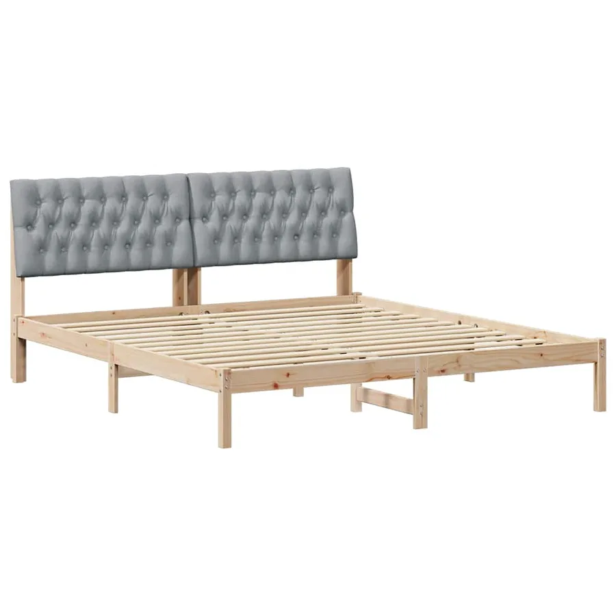 Cadre de lit avec tête de lit rembourrée Marron 180 x 200 cm - 2