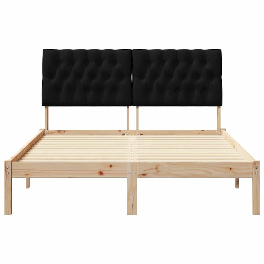Cadre de lit avec tête de lit rembourrée Marron 150 x 200 cm - 5