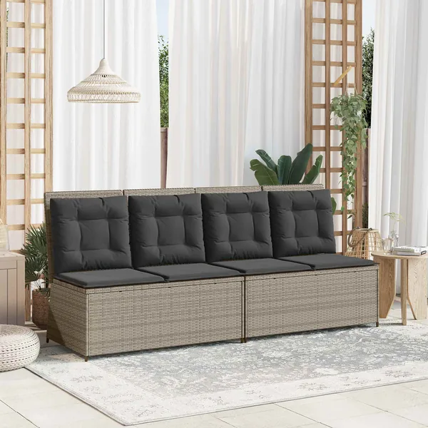 Banc de jardin Gris clair polyrotin