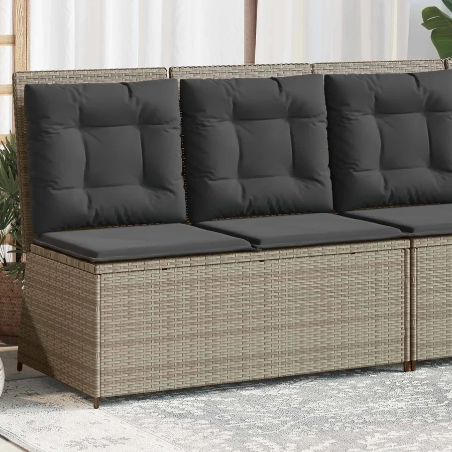 Banc de jardin Gris clair polyrotin - 3