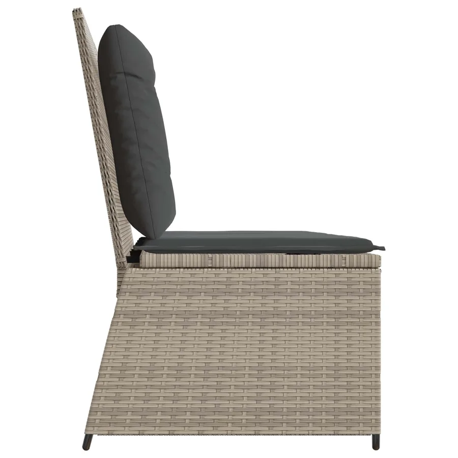 Banc de jardin Gris clair polyrotin - 5