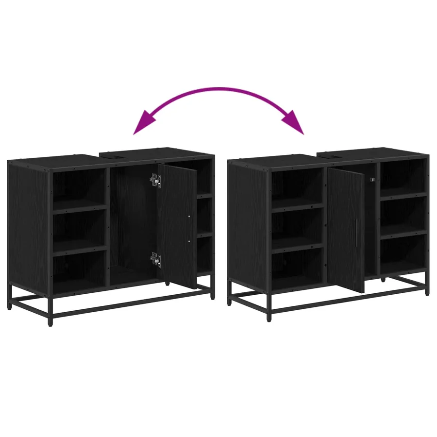 Ensemble de mobilier de salle de bain 3 pcs Chêne noir - 13