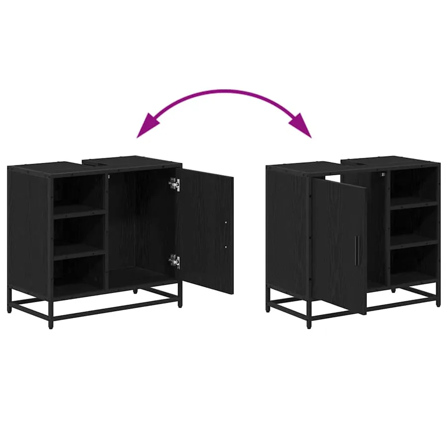 Ensemble de mobilier de salle de bain 4 pcs Chêne noir - 15