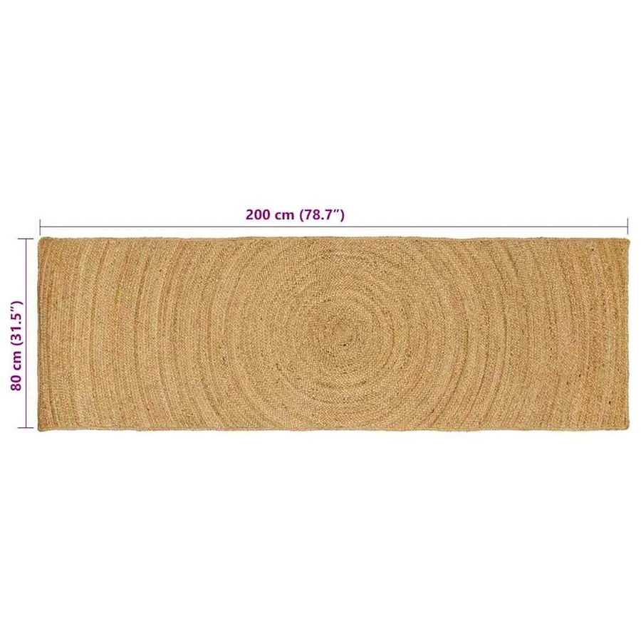 Tapis de surface Naturel 80 x 200 cm Jute - 8