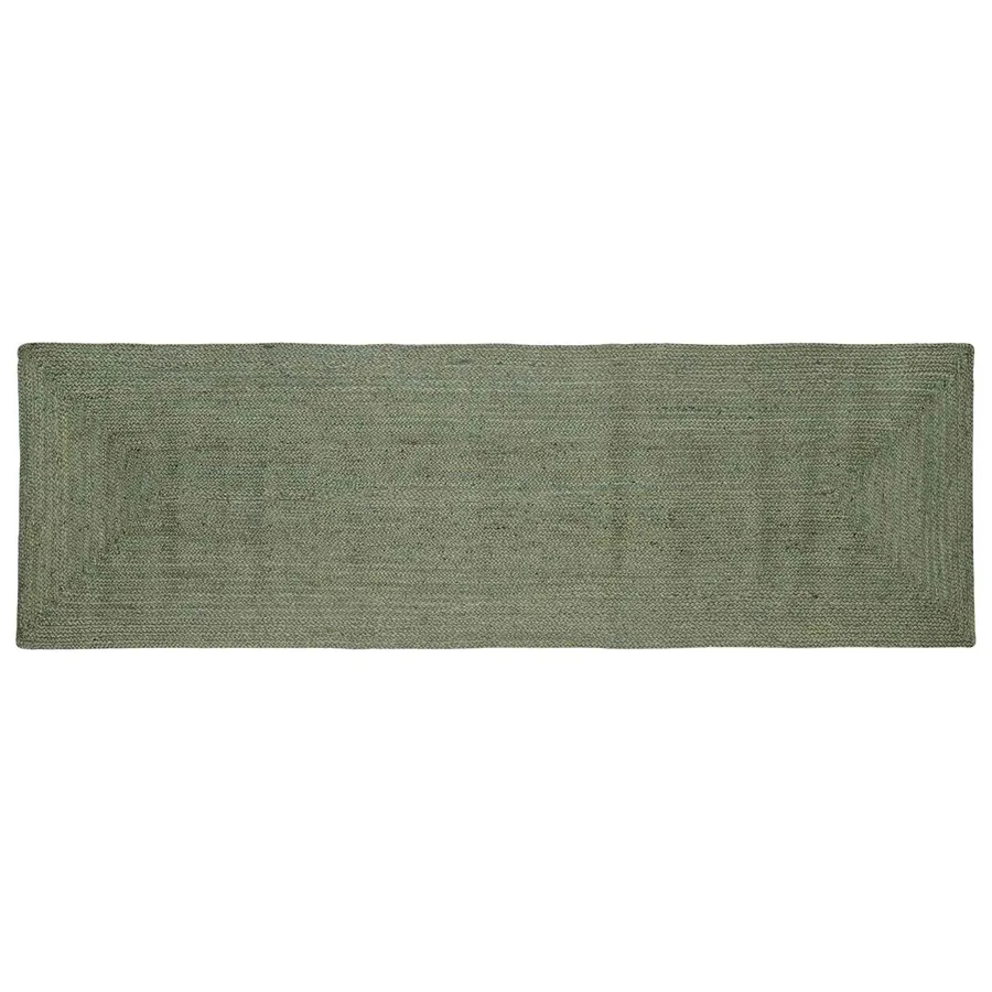 Tapis de surface Rectangulaire Vert olive 80 x 200 cm Jute