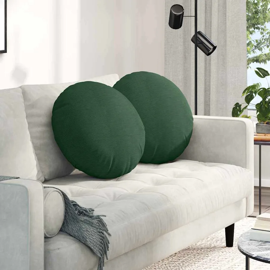 Coussins de siège 2 pcs Vert foncé Ø50 x 19 cm