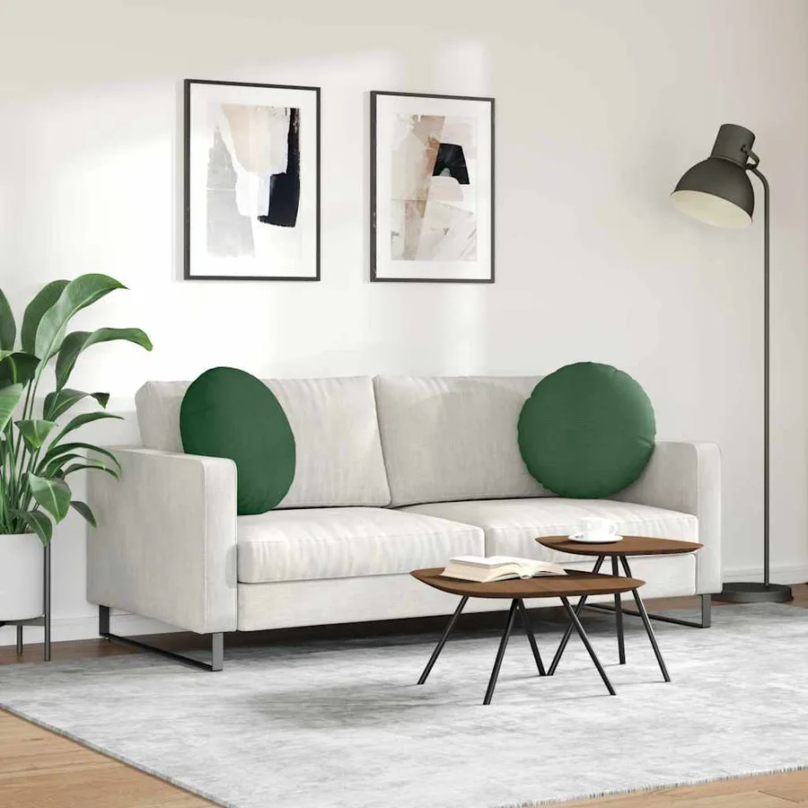 Coussins de siège 2 pcs Vert foncé Ø50 x 19 cm - 4