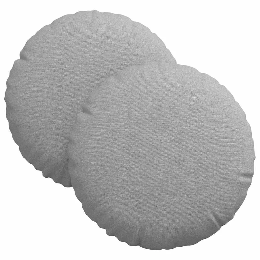 Coussins de siège 2 pcs Gris nuage Ø30 x 13 cm tissu - 2