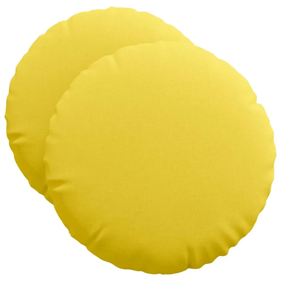 Coussins de siège 2 pcs Jaune clair Ø50 x 19 cm tissu - 2