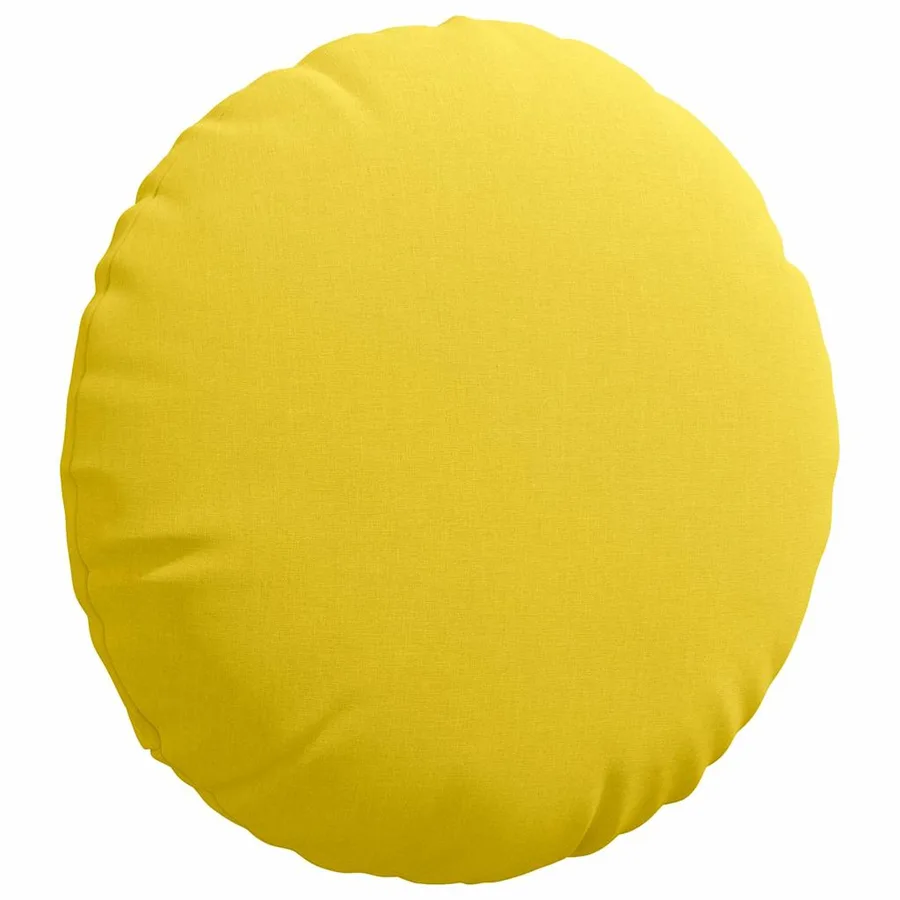 Coussins de siège 2 pcs Jaune clair Ø50 x 19 cm tissu - 5