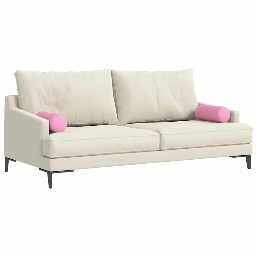 Coussins d'accent 2 pcs Rose Ø 15 x 40 cm tissu - 3