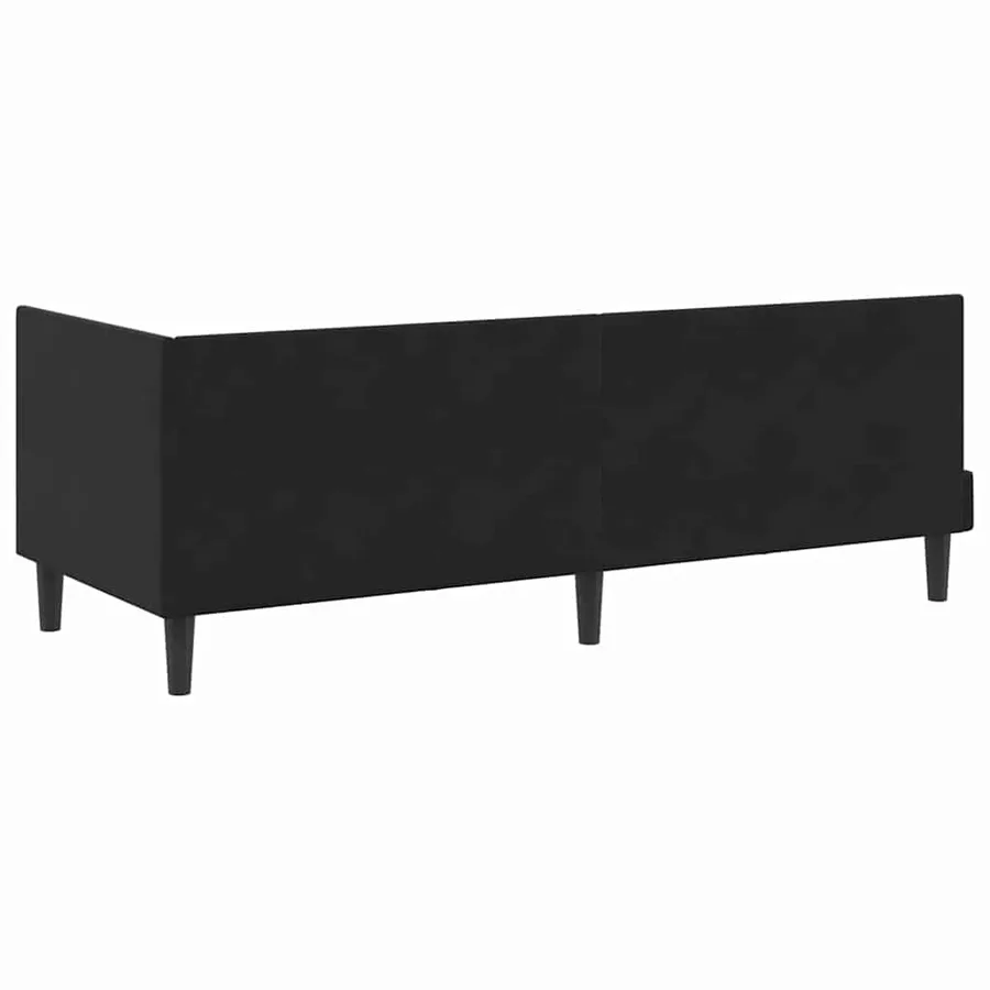 Cadre de lit d'angle Noir 80 cm x 200 cm Velours - 7