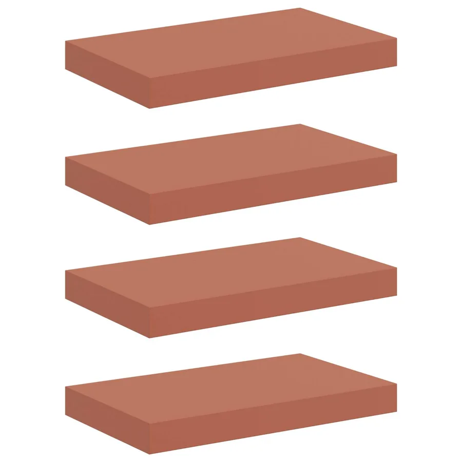 Étagère Murale 4 pcs Rouge 40 x 23,5 x 4 cm Bois d'ingénierie - 2